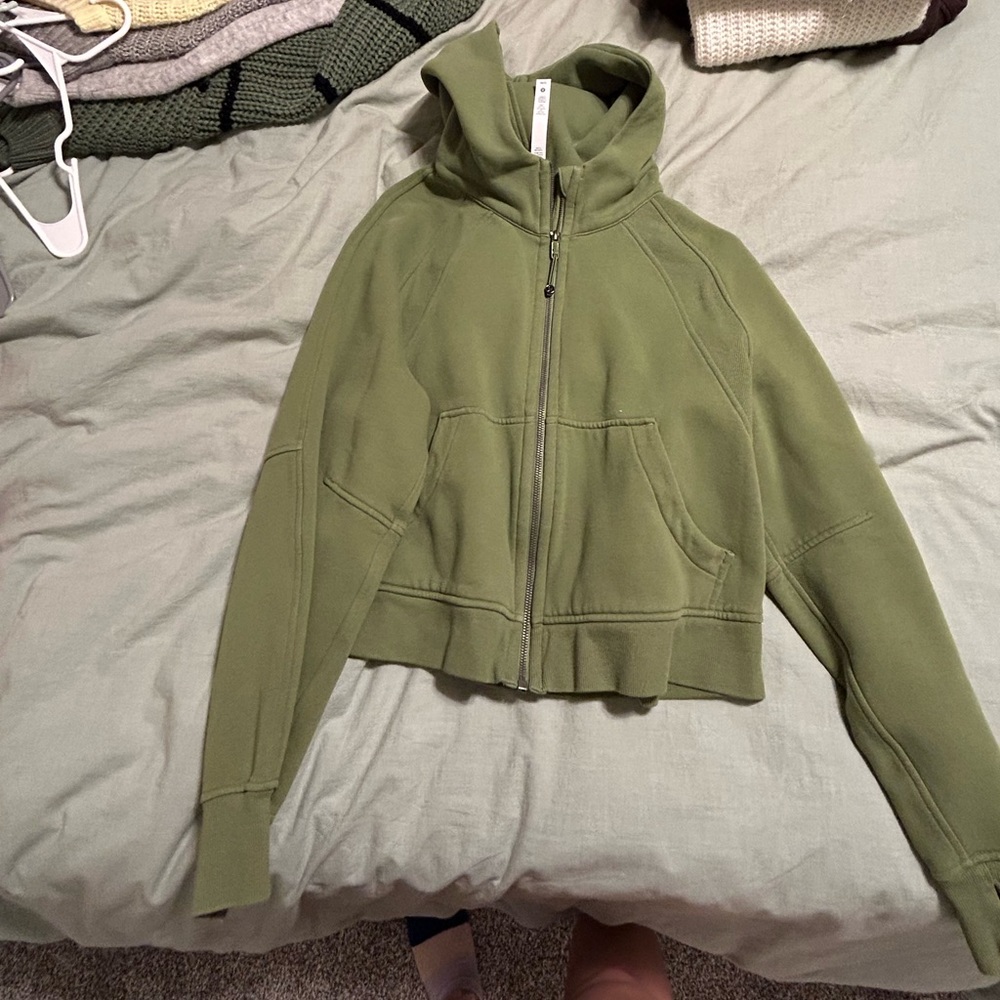 Lululemon Green Foliage M/L Full Zip Scuba!
